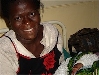 Mother with newborn at Namikango Maternity Hospital.